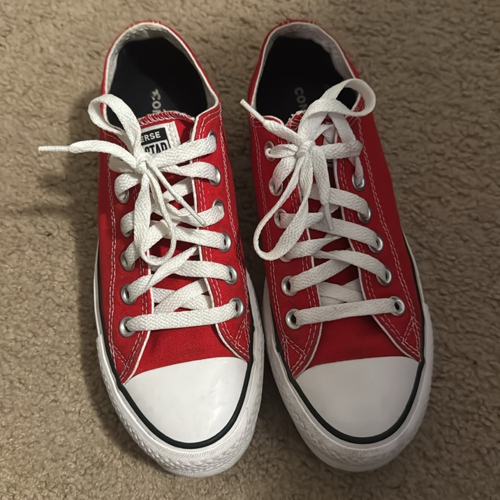 Converse Red Canvas Sneakers - Picture 3 of 6